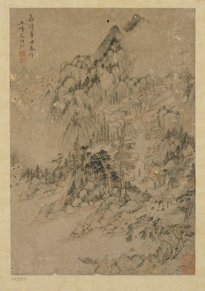 Górska wioska, dynastia Ming, 1550-1644. autorstwa Unbekannt