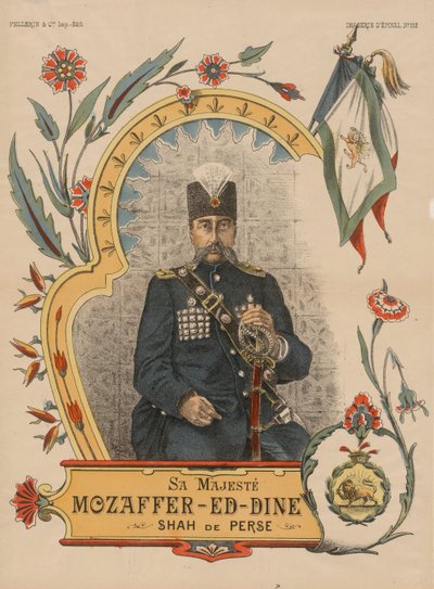 Muzaffar ad-din Shah Qajar 1853-1907, cesarz Persji, 1896 autorstwa Unbekannt