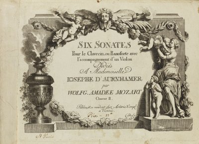 Mozart: Sześć sonat na klawesyn lub pianoforte z towarzyszeniem skrzypiec dedykowanych Mademo autorstwa Unbekannt