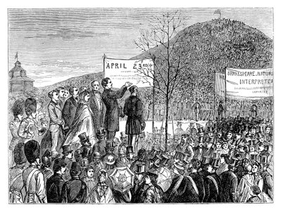 Pan Phelps sadzi Dąb Szekspira w Primrose Hill, Londyn, 1864, koniec XIX wieku autorstwa Unbekannt