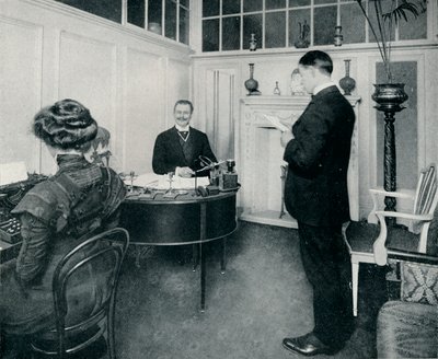 Pan Sandow uczęszczający do swojej korespondencji, ok. 1898 r. autorstwa Unbekannt
