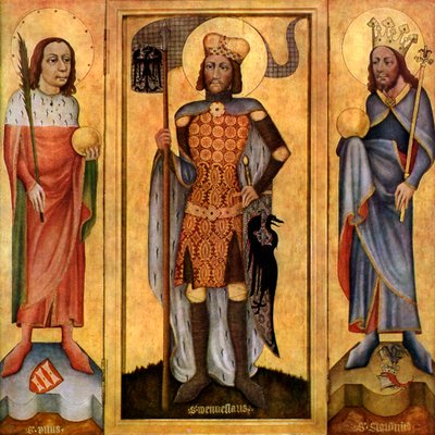 Ołtarz Mulhouse, otwarty, c1385 1955 autorstwa Unbekannt