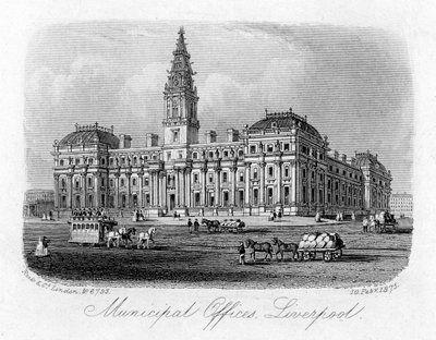 Urzędy Miejskie, Liverpool, 10 lutego 1875 autorstwa Unbekannt
