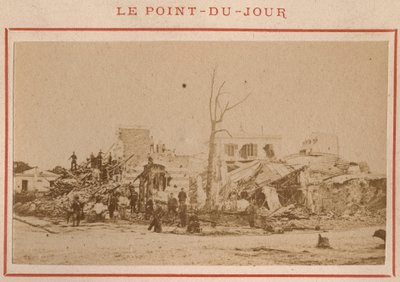 Urząd Miasta Paryża (1871): widok ruin w dzielnicy Point-du-Jour w Paryżu w maju 1871 r. Zdjęcie Pierre