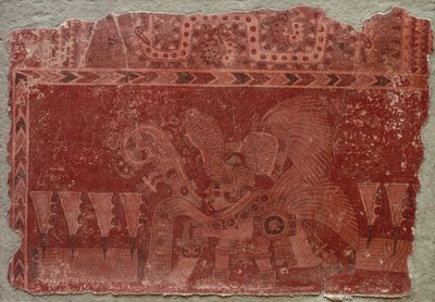 Fragment muralu z elitarnym samcem i liśćmi kaktusa Maguey, 500-550. autorstwa Unbekannt