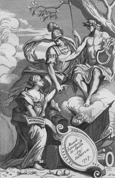 Musick Wprowadzony do Apollo przez Minerva, 1727, 1827. autorstwa Unbekannt