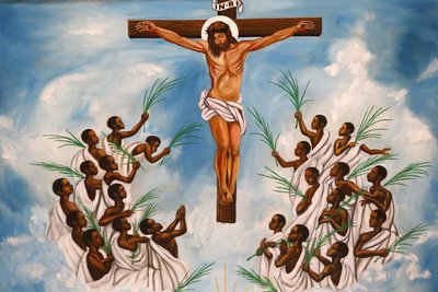 Sanktuarium męczenników katolickich Namugagna, Kampala. Fresk kościelny, TO160217, Kampala, Uganda autorstwa Unbekannt