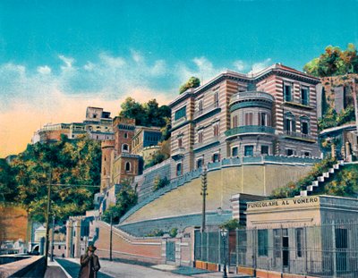 Neapol - Corso Vittorio Emanuele, Hotel Bertolini i kolejka Vomero, c1900. autorstwa Unbekannt