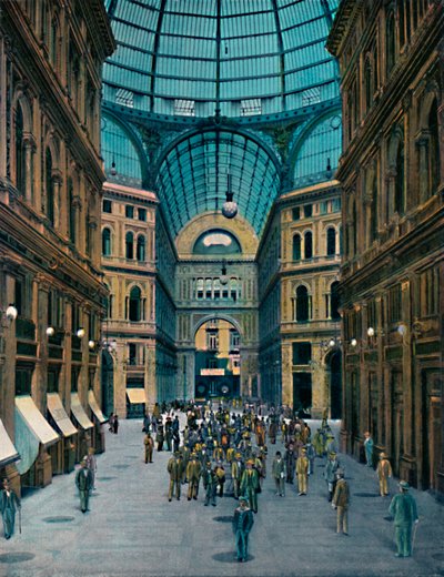 Neapol - Wnętrze Galerii Umberto I, Wnętrze Galerii Umberto I, ok. 1900. autorstwa Unbekannt