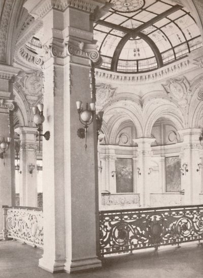 Biblioteka Narodowa: róg galerii z widokiem na czytelnię publiczną, 1914 autorstwa Unbekannt