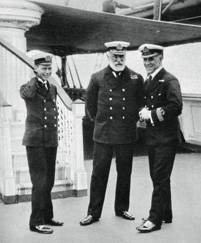 Kadet marynarki wojennej Prince Albert z admirałem Sir Lewisem Beaumontem, 1912 autorstwa Unbekannt