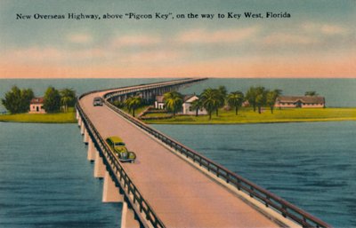 Nowa Overseas Highway, powyżej Pigeon Key, do Key West na Florydzie, c1940 autorstwa Unbekannt