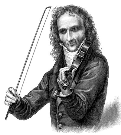 Niccolò Paganini, włoski skrzypek, altowiolista i kompozytor, lata 30. XIX wieku. autorstwa Unbekannt