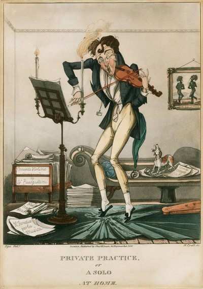 Niccolo Paganini - karykatura autorstwa Unbekannt