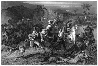 Nocny wypad i atak na wagony bagażowe, 1857, c1860 autorstwa Unbekannt