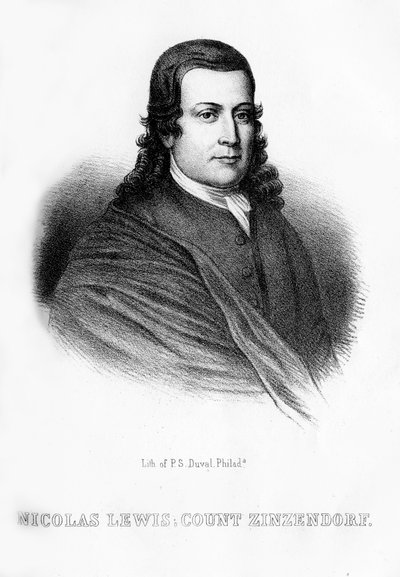 Nikolaus Ludwig von Zinzendorf, niemiecki reformator religijny i społeczny, 1854 autorstwa Unbekannt