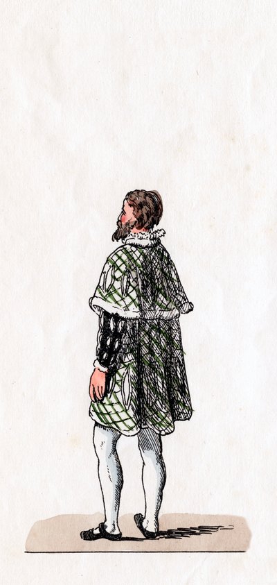 Szlachcic, projekt kostiumu do sztuki Szekspira Henryk VIII, XIX w. autorstwa Unbekannt