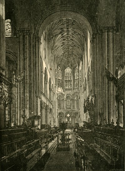 Katedra w Norwich. Chór, Patrząc na Wschód, 1898. autorstwa Unbekannt