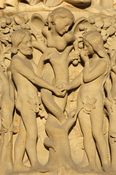 Rzeźba katedry Notre Dame de Paris: Adam i Ewa, Paryż, Francja autorstwa Unbekannt