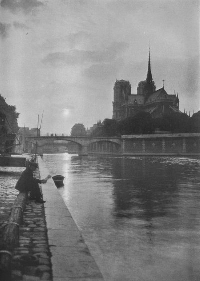 Notre Dame znad rzeki, Paryż, 1924 autorstwa Unbekannt