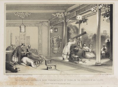 Obserwacja zaćmienia w Chinach, ok. 1836 autorstwa Unbekannt