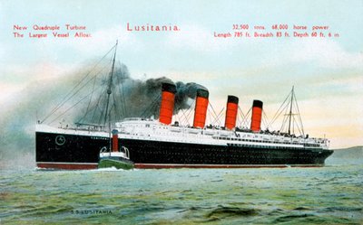 Oceaniczny liniowiec RMS Lusitania, XX wiek autorstwa Unbekannt
