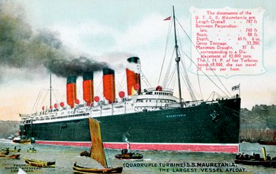 Oceaniczny liniowiec RMS Mauretania, XX wiek autorstwa Unbekannt