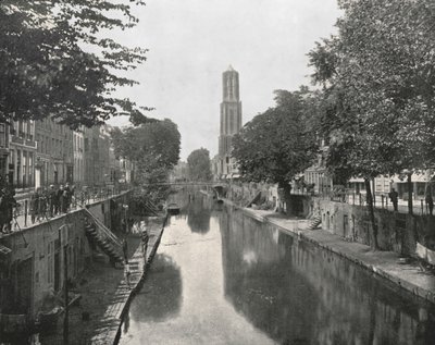 Stary Kanał i Wieża Domowa, Utrecht, Holandia, 1895. autorstwa Unbekannt