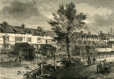 Stare domy przy London Street, Dockhead, około 1810, c1878. autorstwa Unbekannt