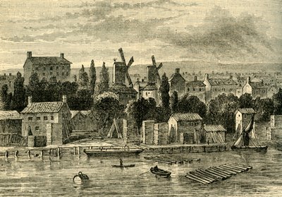 Stare wiatraki w Lambeth, około 1750, c1878. autorstwa Unbekannt