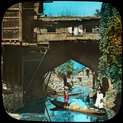 Stary most, Srinagar, Kaszmir, Indie, koniec XIX lub początek XX wieku autorstwa Unbekannt