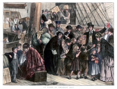 Na pokładzie statku emigrantów, 1871 autorstwa Unbekannt