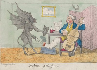 Pochodzenie dny moczanowej, ca. 1810. autorstwa Unbekannt