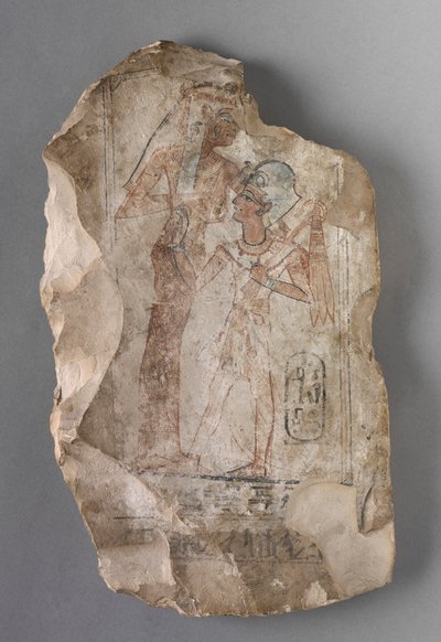 Ostracon: Ramzes II karmiony przez boginię, ok. 1930 r. 1279-1213 pne. autorstwa Unbekannt