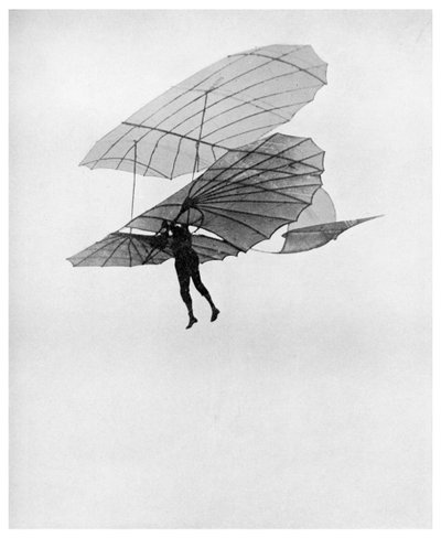 Otto Lilienthal wykonuje jeden ze swoich ostatnich lotów, 1896 1956 autorstwa Unbekannt