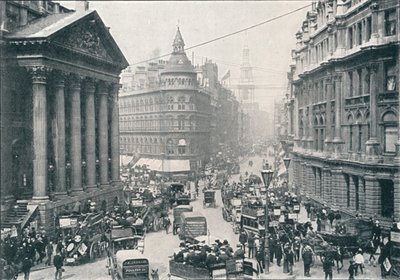 Przed Mansion House, City of London, 9 rano, c1901 1901 autorstwa Unbekannt