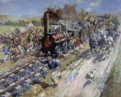 Otwarcie pierwszej publicznej linii Stockton and Darlington Railway autorstwa Unbekannt