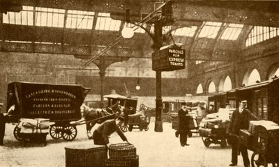 Napowietrzny elektryczny transporter paczek, Victoria Station, Manchester, 1930. autorstwa Unbekannt