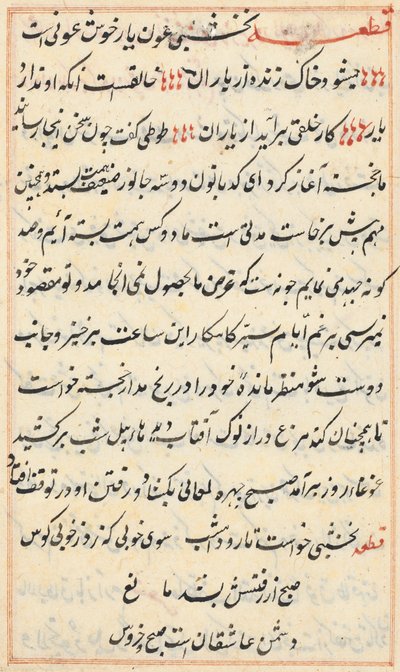 Strona z Opowieści papugi Tuti-nama: strona tekstowa, c. 1560. autorstwa Unbekannt