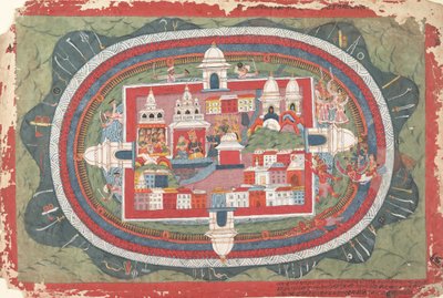 Strona z rozproszonego rękopisu Bhagavata Purana Życie Kryszny, ca. 1775. autorstwa Unbekannt