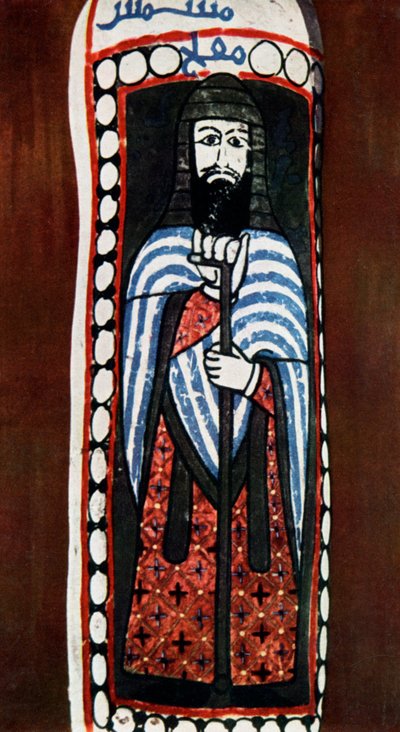 Malowana figura chrześcijańskiego księdza w Jausaq, Samarra, Irak, 1930 autorstwa Unbekannt
