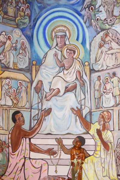 Obraz w katedrze w Lome: Dziewica z Dzieciątkiem, Lome, Togo autorstwa Unbekannt