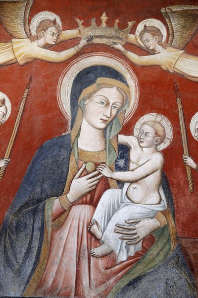 Obraz w bazylice di Santa Caterina, Galatina, Apulia: Aniołowie wieńczący Maryję trzymającą Jezusa, Galatina, Włochy autorstwa Unbekannt