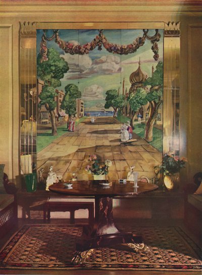 Tablica przedstawiająca Regency Brighton, otoczona lustrzanymi pilastrami szklanymi, 1933. autorstwa Unbekannt
