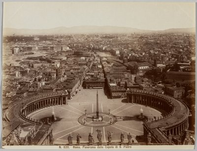 Panorama z kopuły św. Piotra w Rzymie 1860. autorstwa Unbekannt