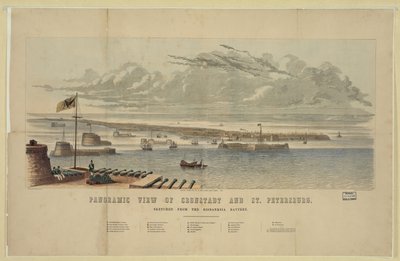 Panoramiczny widok na Kronsztad i Petersburg autorstwa Unbekannt