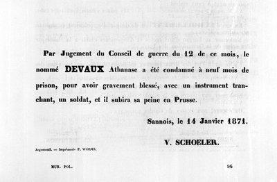 Wyrokiem Rady, z francuskich plakatów politycznych Komuny Paryskiej, styczeń 1871 r. autorstwa Unbekannt