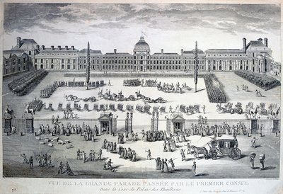 Parada Wojsk podczas Wielkiej Parady, Pałac Tuileries, XIX w. autorstwa Unbekannt
