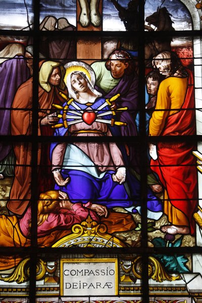 Paryż, Francja Witraż do kościoła św. Wawrzyńca: Siedem boleści Maryi (smutki), Paryż, Francja autorstwa Unbekannt