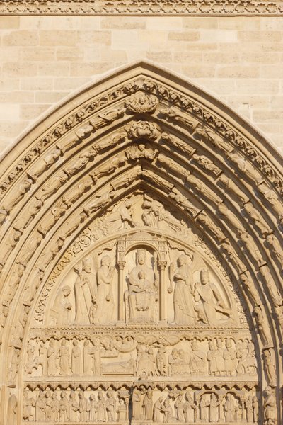 Zachodnie skrzydło katedry Notre Dame w Paryżu: Brama św. Anny, Paryż, Francja autorstwa Unbekannt